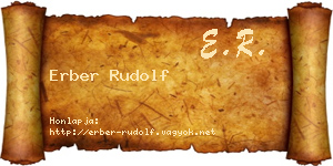 Erber Rudolf névjegykártya
